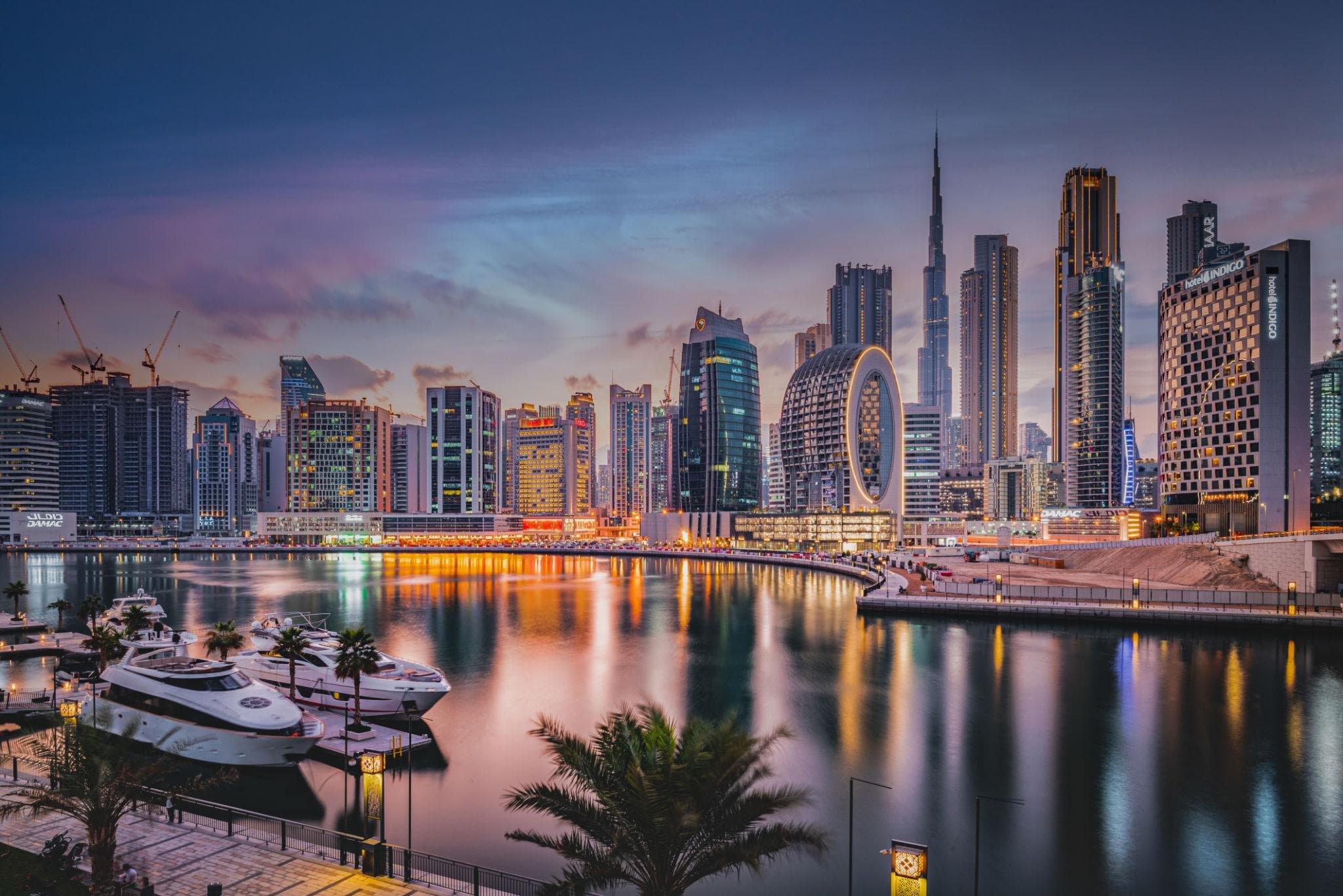 Modern commercial buildings in Dubai